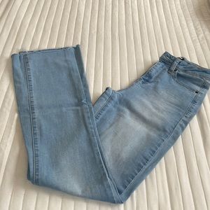 Fashion Nova raw cut flare jeans
